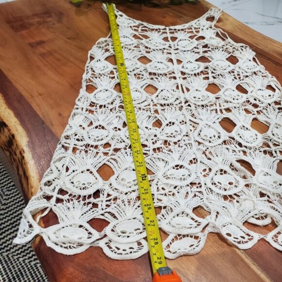 FREE PEOPLE- Boho Pineapple Stitch Crochet Beach Tunic Cover Up - Picture 11 of 14